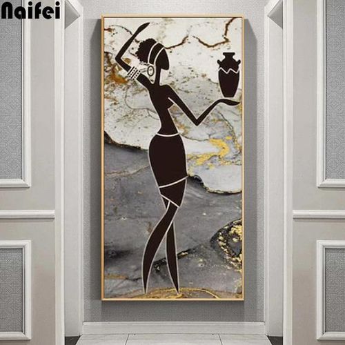 African Women Art Diamond Painting African Girl Full Diamond Mosaic Wall Art Ethnic Style Large Size