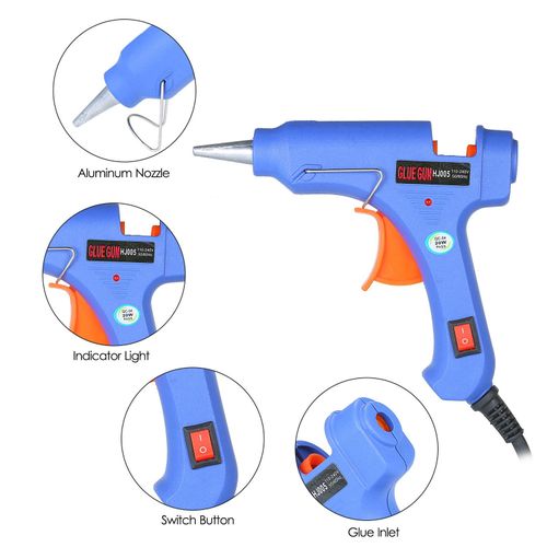 20W Hot Melt Glue Gun Hot Melt Glue Machine Multifunctional Industrial Household DIY Glue Gun with Switch Button Blue HJ005 NO5124