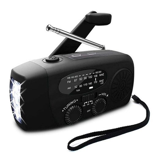 Multifunctional Hand Radio Solar Crank Dynamo Powered Am/fm/noaa Weather Radio Use Emergency Led Flashlight And Power Bank