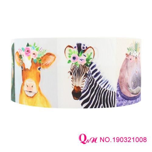 Qn Ribbon Cute Animal Carton Grosgrain Ribbons Foe Making Hair Bows Wedding Decorative Box Wrapping Diy Crafts