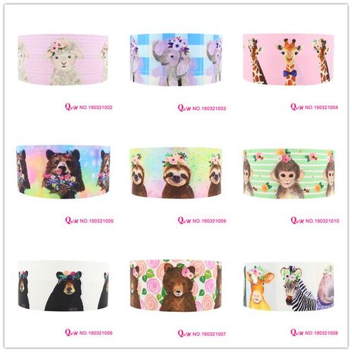 Qn Ribbon Cute Animal Carton Grosgrain Ribbons Foe Making Hair Bows Wedding Decorative Box Wrapping Diy Crafts