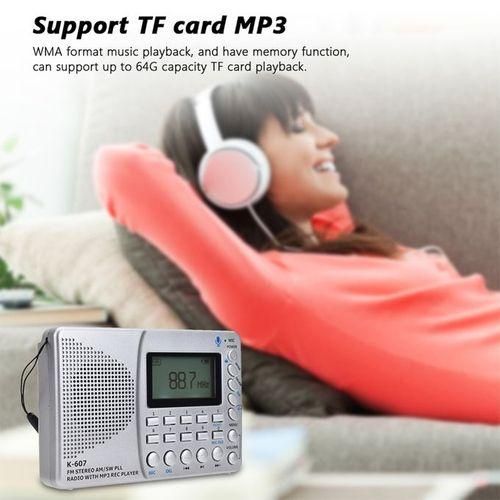 K607 Portable Radio AMFMSWTF Pocket Radio MP3 Digital