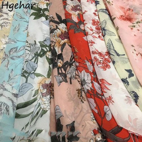 Chiffon Fabrics Breathable Soft Floral Clothing Materials Summer Draped Fairy Dress Needlework Accessories Handmade Diy Fabric