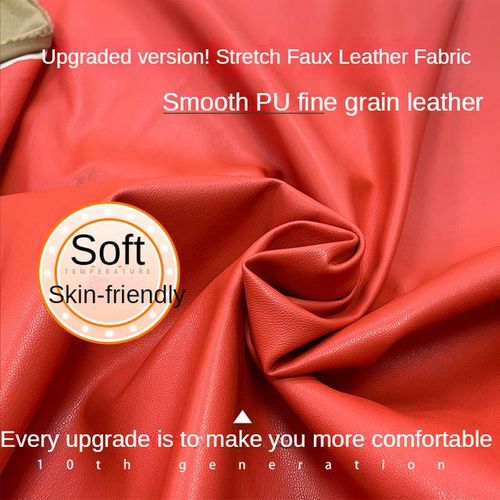 Elastic Faux Fabric By The Meter For Clothing Diy Coats Sewing Pu Soft Drape Cloth Waterproof Plain Glossy Smooth Winter