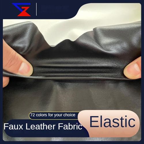 Elastic Faux Fabric By The Meter For Clothing Diy Coats Sewing Pu Soft Drape Cloth Waterproof Plain Glossy Smooth Winter
