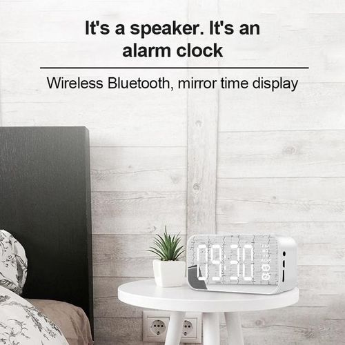 Blue Tooth Outdoor Speaker Waterproof Portable Wireless Speaker Alarm Clock Mirror Loudspeaker Support Tf Card Fm Radio Aux