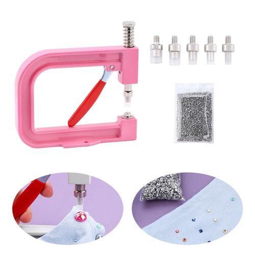 Pearl Setting Machine Manual Bead Rivet Setter Tool For Hat DIY Pink NO5112