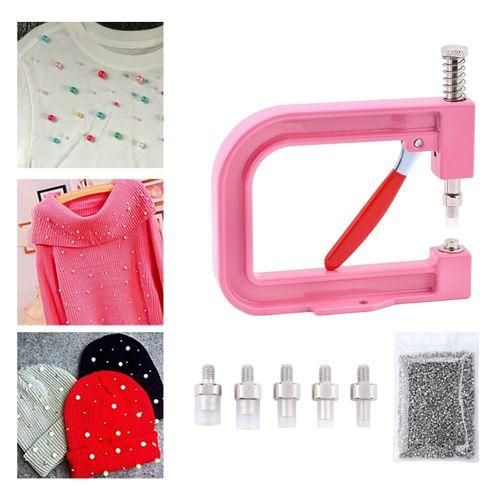 Pearl Setting Machine Manual Bead Rivet Setter Tool For Hat DIY Pink NO5112