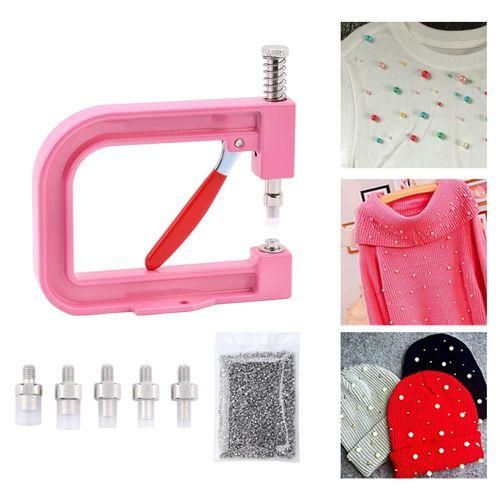 Pearl Setting Machine Manual Bead Rivet Setter Tool For Hat DIY Pink NO5112