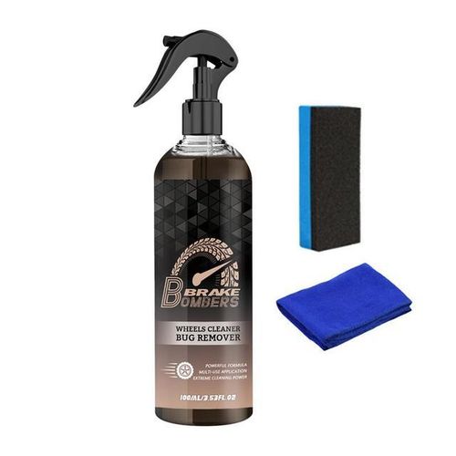 Rim Cleaner Tire Shine Spray Car Detailing Spray Automotive Wheel Cleaning Spray With Sponge And Cloth Eliminate Brake Dust-
