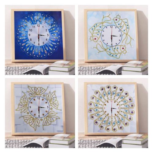 Creative Rose Peacock Butterfly Wall Clock Diamond Painting Cross Stitch Diy Diamonds Embroidery Mosaic Wall Art Home Decoration
