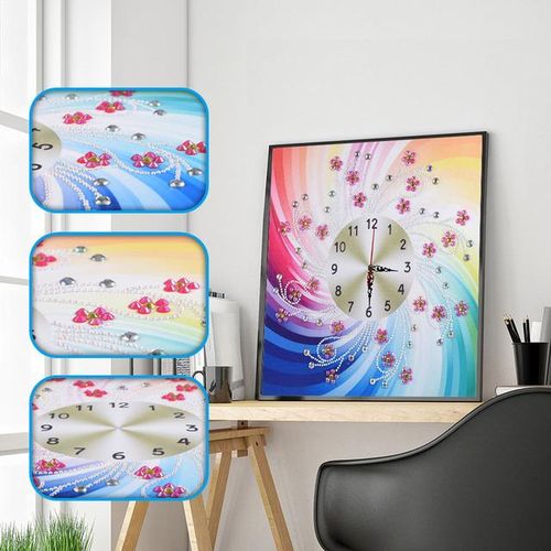 Creative Rose Peacock Butterfly Wall Clock Diamond Painting Cross Stitch Diy Diamonds Embroidery Mosaic Wall Art Home Decoration