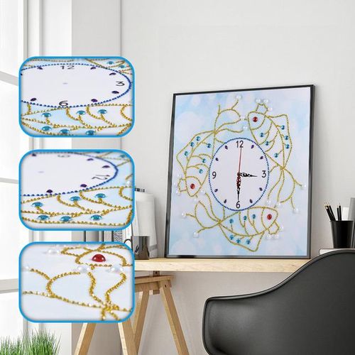 Creative Rose Peacock Butterfly Wall Clock Diamond Painting Cross Stitch Diy Diamonds Embroidery Mosaic Wall Art Home Decoration