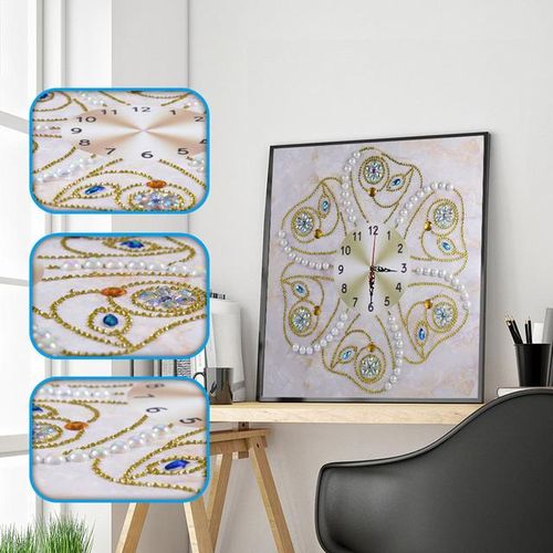 Creative Rose Peacock Butterfly Wall Clock Diamond Painting Cross Stitch Diy Diamonds Embroidery Mosaic Wall Art Home Decoration