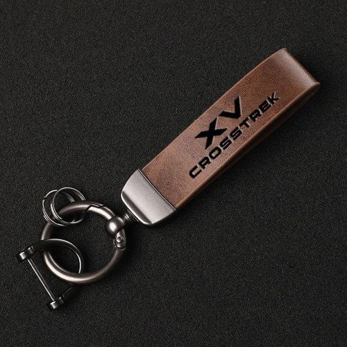 Luxury Genuine Keychain Car Key Ring Holder Jewelry Custom Gift For Subaru XV Car Accessories-Coffee_GRAY