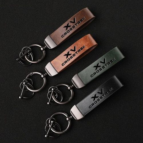 Luxury Genuine Keychain Car Key Ring Holder Jewelry Custom Gift For Subaru XV Car Accessories-Coffee_GRAY