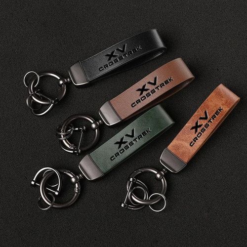 Luxury Genuine Keychain Car Key Ring Holder Jewelry Custom Gift For Subaru XV Car Accessories-Coffee_GRAY