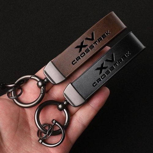 Luxury Genuine Keychain Car Key Ring Holder Jewelry Custom Gift For Subaru XV Car Accessories-Coffee_GRAY