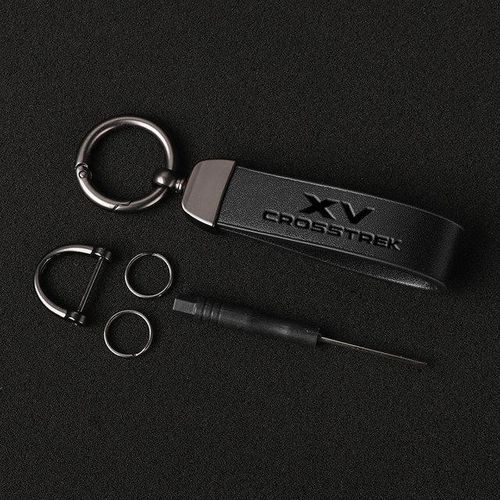 Luxury Genuine Keychain Car Key Ring Holder Jewelry Custom Gift For Subaru XV Car Accessories-Coffee_GRAY