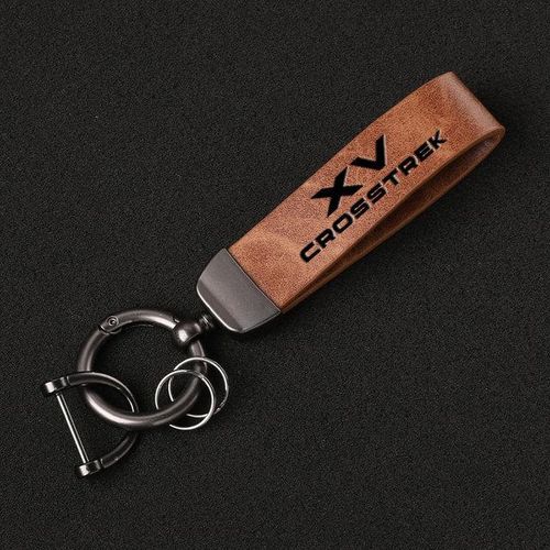 Luxury Genuine Keychain Car Key Ring Holder Jewelry Custom Gift For Subaru XV Car Accessories-Coffee_GRAY