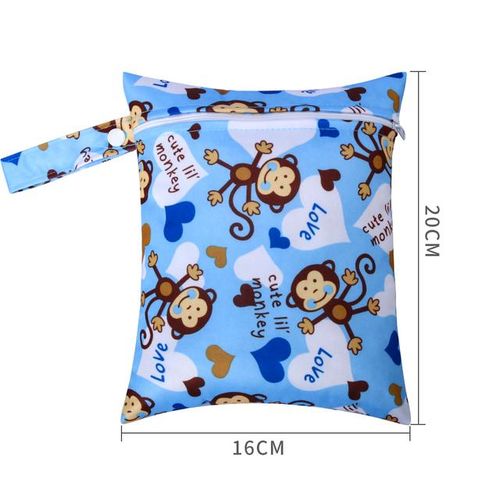16x20cm Cloth Diaper Wet Dry Bags Waterproof Reusable with Zippered Pockets Travel Beach Pool Yoga Gym Mini Size Bag Baby