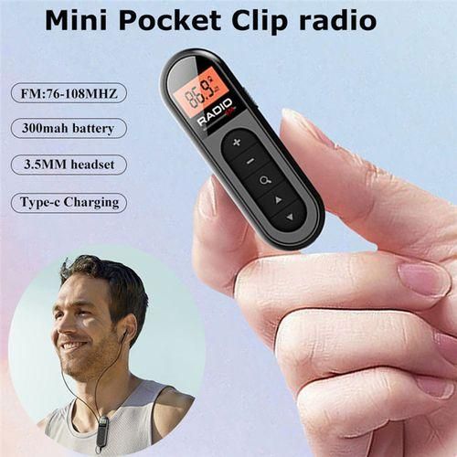 Mini Pocket FM Radio Rechargeable Portable 76108MHZ Radio R