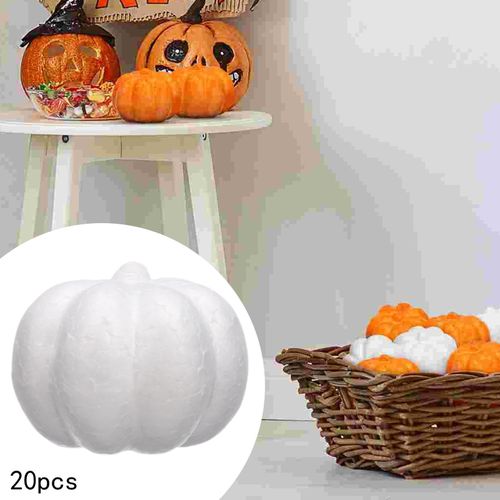 20Pcs White Foam Pumpkins Embellishing And Displaying
