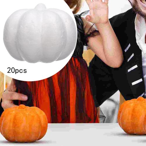 20Pcs White Foam Pumpkins Embellishing And Displaying