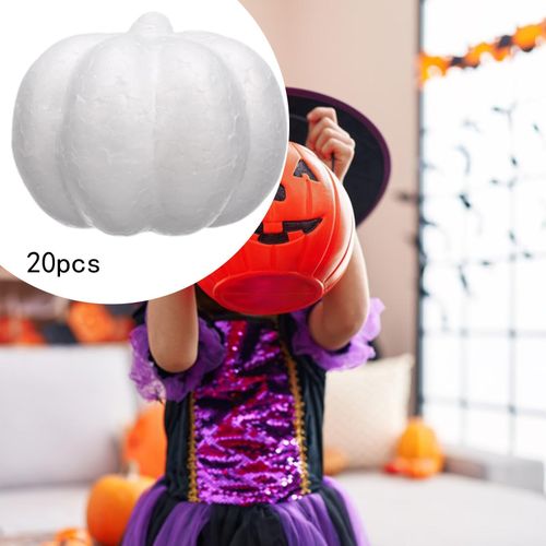 20Pcs White Foam Pumpkins Embellishing And Displaying