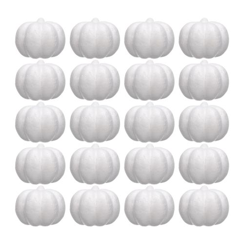 20Pcs White Foam Pumpkins Embellishing And Displaying