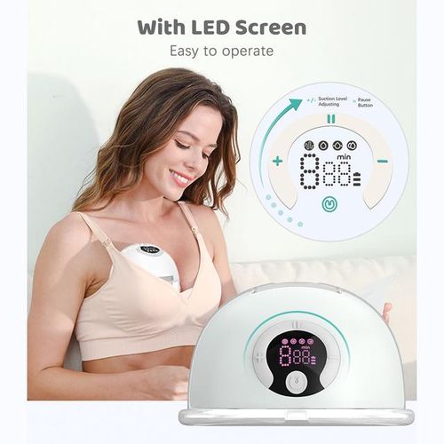 S32 Wearable Breast Pump for Breastfeeding Electric Breast Pump Hands FreeLow Noise with Memory Pause Functions 24mm Flange