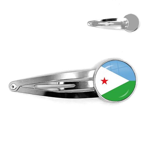 Djibouti Uganda Gambia Congo Gabon Comoros Lesotho Somalia Bulgaria National Flag 20mm Glass Cabochon Hair Pins For Women Girls
