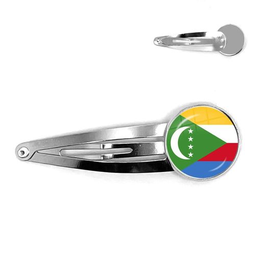 Djibouti Uganda Gambia Congo Gabon Comoros Lesotho Somalia Bulgaria National Flag 20mm Glass Cabochon Hair Pins For Women Girls