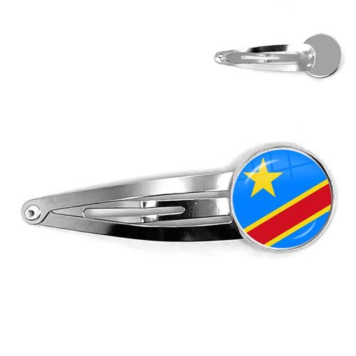 Djibouti Uganda Gambia Congo Gabon Comoros Lesotho Somalia Bulgaria National Flag 20mm Glass Cabochon Hair Pins For Women Girls
