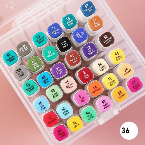 60 Color Permanent Markers Alcohol Ink Cartoon Drawing Pen Markers Brush Dual Tips Professional Drawing Marker Set Art Design