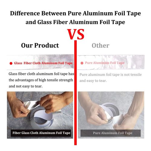 915 Generation Glass Fiber Cloth Aluminum Foil Tape 59Mil Thick High Temperature Insulation Adhesive Metal Duct Tape1 Pack