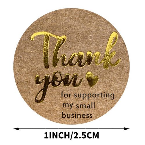 500Pieces Roll Thank You Packaging Sealing Stickers Kraft Kraft