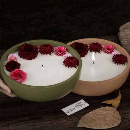 Diy Crystal Drip Glue Cement Candle Cup Mold Storage Bowl Storage Tray Candle Container Silicone Mould