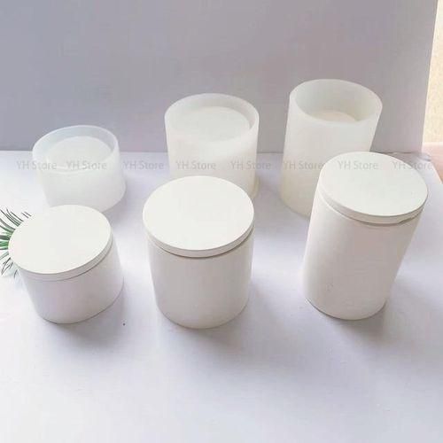 Concrete Candle Jar Silicone Mold Flowerpot Cement Mold Storage Box Planters Pot Candle Cup Silicone Molds For Resin