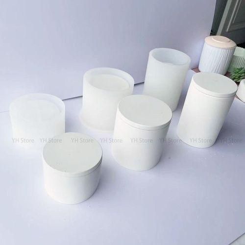 Concrete Candle Jar Silicone Mold Flowerpot Cement Mold Storage Box Planters Pot Candle Cup Silicone Molds For Resin