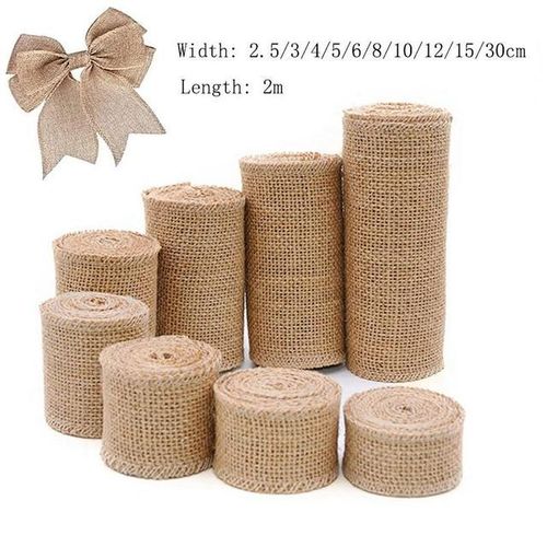 2m 2.5mm-30mm Natural Jute Ribbon Crafts Diy Vintage Jute Burlap Fabric Wrap Sewing Party Wedding Decortion