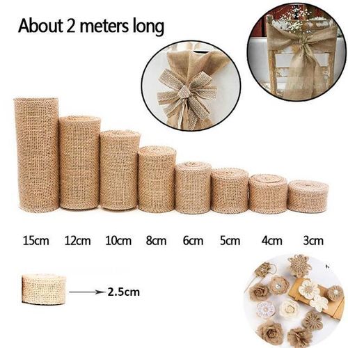 2m 2.5mm-30mm Natural Jute Ribbon Crafts Diy Vintage Jute Burlap Fabric Wrap Sewing Party Wedding Decortion