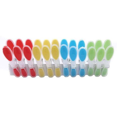 12 Pcs Plastic Clothespins Soft Rubber Grip Non-Slip Windproof Clamp For Underwear Socks Towel Clothes Pegs Anti-Scratch Home