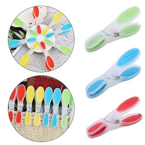 12 Pcs Plastic Clothespins Soft Rubber Grip Non-Slip Windproof Clamp For Underwear Socks Towel Clothes Pegs Anti-Scratch Home