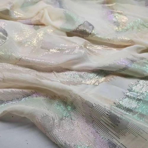 Silk Brocade Shimmer Metallic Jacquard Shiny Saree Scarf Fabric Diy Sewing Material