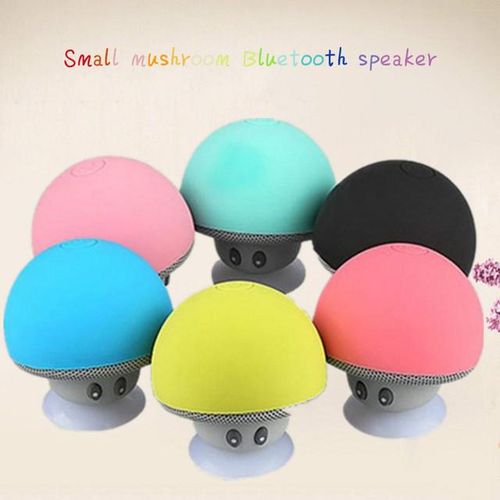 Cartoon Mini Portable Small Mushroom Head Wireless Bluetooth Speaker Silicone Suction Cup Speaker Phone Holder Audio