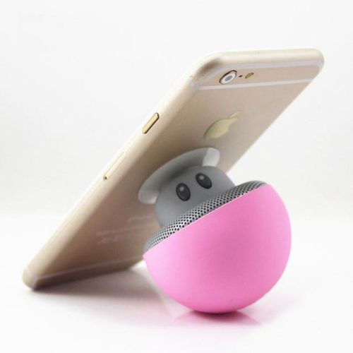 Cartoon Mini Portable Small Mushroom Head Wireless Bluetooth Speaker Silicone Suction Cup Speaker Phone Holder Audio