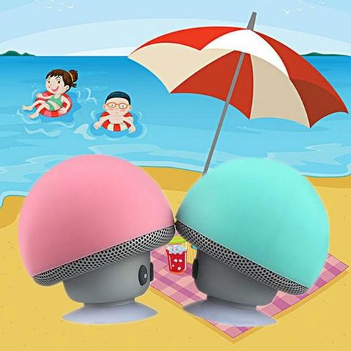 Cartoon Mini Portable Small Mushroom Head Wireless Bluetooth Speaker Silicone Suction Cup Speaker Phone Holder Audio