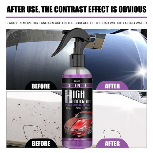 1-5PCS 3 in 1 High Protection Quick Ceramic Coating Nano Spray Car Wash Car Shield Coating Cleaning Nano Polishing Paint Wax-4PCS 100ml_Silver