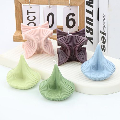 3d Pillar Spiral Silicone Candle Mold Wave Twirl Silicone Mould Wavy Wax Molds Soap Mold Leaf Geometric Candle Mold
